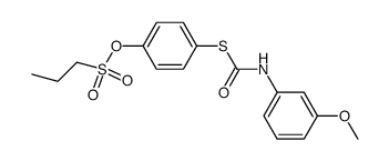 Propane-1-sulfonic acid 4-(3-methoxy-phenylcarbamoylsulfanyl)-phenyl ester Structure