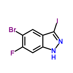 5-溴-6-氟-3-碘-1H-吲唑结构式