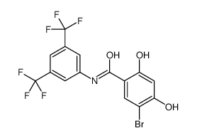 N-[3,5-bis(trifluoromethyl)phenyl]-5-bromo-2,4-dihydroxybenzamide Structure