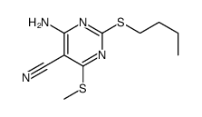 4-amino-2-butylsulfanyl-6-methylsulfanylpyrimidine-5-carbonitrile结构式