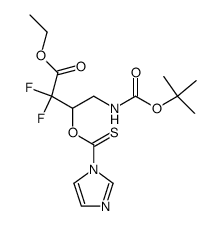 ethyl 4-[(tert-butoxycarbonyl)amino]-2,2-difluoro-3-[(1H-imidazol-1-ylcarbonothioyl)oxy]butanoate Structure