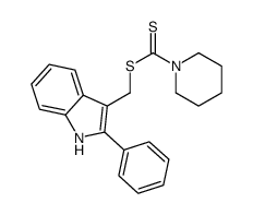 (2-phenyl-1H-indol-3-yl)methyl piperidine-1-carbodithioate Structure