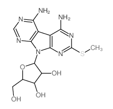 4,5-diamino-7-(methylthio)-9-(β-D-ribofuranosyl)pyrrolo<2,3-d:5,4-d'>dipyrimidine结构式