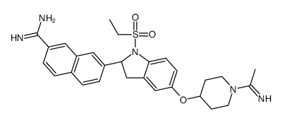 7-[(2R)-5-[(1-Ethanimidoyl-4-piperidinyl)oxy]-1-(ethylsulfonyl)-2 ,3-dihydro-1H-indol-2-yl]-2-naphthalenecarboximidamide Structure