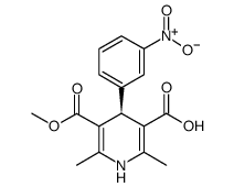 (S)-(+)-1,4-Dihydro-2,6-dimethyl-4-(3-nitrophenyl)-3,5-pyridinedicarboxylic Acid Monomethyl Ester结构式