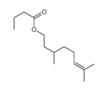 ()-3,7-dimethyloct-6-enyl butyrate structure