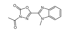 3-acetyl-5-(1-methylbenzimidazol-2-yl)-1,3,4-oxadiazol-2-one结构式