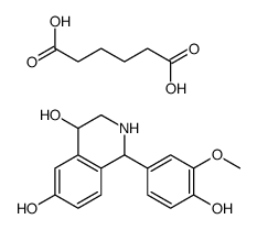 4,6-Isoquinolinediol, 1,2,3,4-tetrahydro-1-(4-hydroxy-3-methoxyphenyl)-, hexanedioate, hydrate (4:2:1) Structure