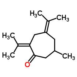 Cycloheptanone, 6-methyl-2,4-bis(1-methylethylidene)- (9CI)结构式