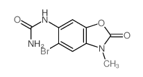 (5-bromo-3-methyl-2-oxo-benzooxazol-6-yl)urea structure