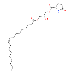 2-hydroxy-3-(oleoyloxy)propyl 5-oxo-L-prolinate structure
