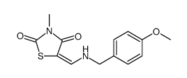 2,4-Thiazolidinedione, 5-[[[(4-methoxyphenyl)methyl]amino]methylene]-3-methyl Structure