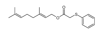 3,7-dimethyl-2(E),6-octadienyl (phenylthio)acetate Structure