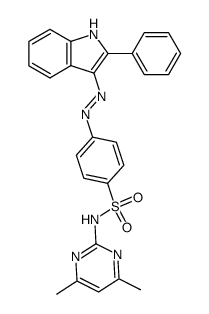 N-(4,6-dimethylpyrimidin-2-yl)-4-((2-phenyl-1H-indol-3-yl)diazenyl)benzenesulfonamide结构式