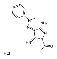 1-Acetyl-3-amino-5-imino-4-methylphenylhydrazonopyrazolo hydrochloride Structure