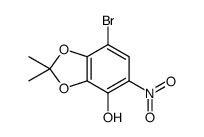 7-bromo-2,2-dimethyl-5-nitro-1,3-benzodioxol-4-ol结构式