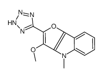 3-methoxy-4-methyl-2-(2H-tetrazol-5-yl)furo[3,2-b]indole结构式