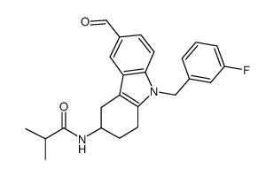 N-[9-(3-fluoro-benzyl)-6-formyl-2,3,4,9-tetrahydro-1H-carbazol-3-yl]-isobutyramide结构式