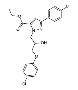 ethyl 1-(3'-(4'-chlorophenoxy)-2-hydroxypropyl)-3-(4'-chlorophenyl)-1H-pyrazole-5-carboxylate结构式