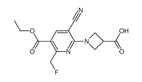 1-[3-cyano-5-(ethoxycarbonyl)-6-(fluoromethyl)pyridin-2-yl]azetidine-3-carboxylic acid结构式