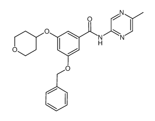 N-(5-methylpyrazin-2-yl)-3-[(phenylmethyl)oxy]-5-(tetrahydro-2H-pyran-4-yloxy)benzamide Structure