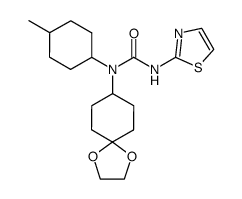 1-(1,4-dioxaspiro[4.5]dec-8-yl)-1-(4-methylcyclohexyl)-3-thiazol-2-ylurea Structure