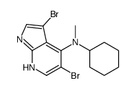 3,5-dibromo-N-cyclohexyl-N-methyl-1H-pyrrolo[2,3-b]pyridin-4-amine结构式