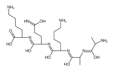 (2S)-6-amino-2-[[(2S)-5-amino-2-[[(2S)-6-amino-2-[[(2R)-2-[[(2R)-2-aminopropanoyl]amino]propanoyl]amino]hexanoyl]amino]-5-oxopentanoyl]amino]hexanoic acid Structure