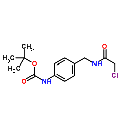 2-Methyl-2-propanyl (4-{[(chloroacetyl)amino]methyl}phenyl)carbamate结构式