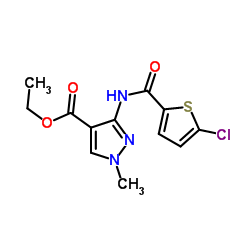 Ethyl 3-{[(5-chloro-2-thienyl)carbonyl]amino}-1-methyl-1H-pyrazole-4-carboxylate Structure