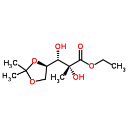 (2R,3S)-ethyl 3-((R)-2,2-dimethyl-1,3-dioxolan-4-yl)-2,3-dihydroxy-2-methylpropanoate结构式