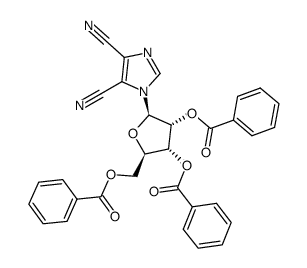 1-(2,3,5-tri-O-benzoyl-β-D-ribofuranosyl)-4,5-dicyanoimidazole Structure