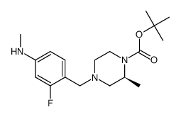 1,1-dimethylethyl (2S)-4-{[2-fluoro-4-(methylamino)phenyl]methyl}-2-methyl-1-piperazinecarboxylate Structure