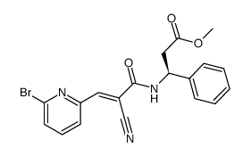 (S,E)-methyl 3-(3-(6-bromopyridin-2-yl)-2-cyanoacrylamido)-3-phenylpropanoate结构式