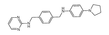 N-(4-((4-(pyrrolidin-1-yl)phenylamino)methyl)benzyl)pyrimidin-2-amine结构式