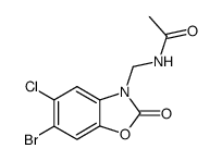 3-acetylaminomethyl-6-bromo-5-chloro-2-benzoxazolone结构式