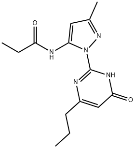 N-[5-methyl-2-(4-oxo-6-propyl-1H-pyrimidin-2-yl)pyrazol-3-yl]propanamide结构式