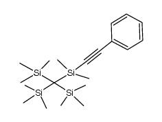 ((dimethyl(phenylethynyl)silyl)methanetriyl)tris(trimethylsilane) Structure