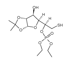 diethyl (1-((3aR,5S,6S,6aR)-6-hydroxy-2,2-dimethyltetrahydrofuro[2,3-d][1,3]dioxol-5-yl)-2-mercaptoethyl) phosphate Structure