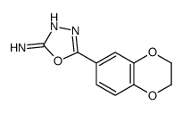 5-(2,3-dihydro-1,4-benzodioxin-6-yl)-1,3,4-oxadiazol-2-amine结构式