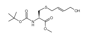 (R)-methyl 2-((tert-butoxycarbonyl)amino)-3-((4-hydroxybut-2-en-1-yl)thio)propanoate Structure