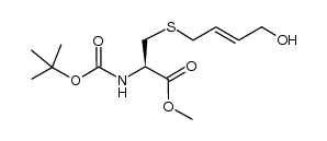 (R)-methyl 2-((tert-butoxycarbonyl)amino)-3-((4-hydroxybut-2-en-1-yl)thio)propanoate结构式