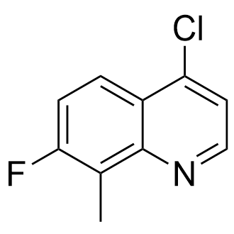 4-氯-7-氟-8-甲基喹啉结构式