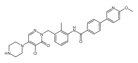 N-[3-(5-chloro-6-oxo-4-piperazin-1-yl-6H-pyridazin-1-ylmethyl)-2-methyl-phenyl]-4-(6-methoxy-pyridin-3-yl)-benzamide Structure