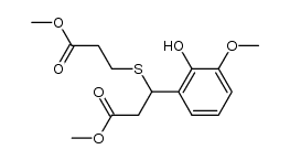 methyl 3-(2-hydroxy-3-methoxyphenyl)-3-((3-methoxy-3-oxopropyl)thio)propanoate Structure