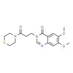 6,7-dimethoxy-3-[3-oxo-3-(thiomorpholin-4-yl)propyl]quinazolin-4(3H)-one结构式