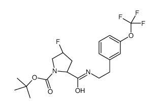 tert-butyl (2S,4S)-4-fluoro-2-[2-[3-(trifluoromethoxy)phenyl]ethylcarbamoyl]pyrrolidine-1-carboxylate结构式