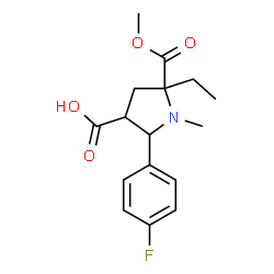 5-Ethyl-2-(4-fluorophenyl)-5-(methoxycarbonyl)-1-methyl-3-pyrrolidinecarboxylic acid结构式