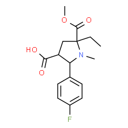 5-Ethyl-2-(4-fluorophenyl)-5-(methoxycarbonyl)-1-methyl-3-pyrrolidinecarboxylic acid structure