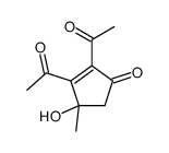 2,3-diacetyl-4-hydroxy-4-methylcyclopent-2-en-1-one Structure